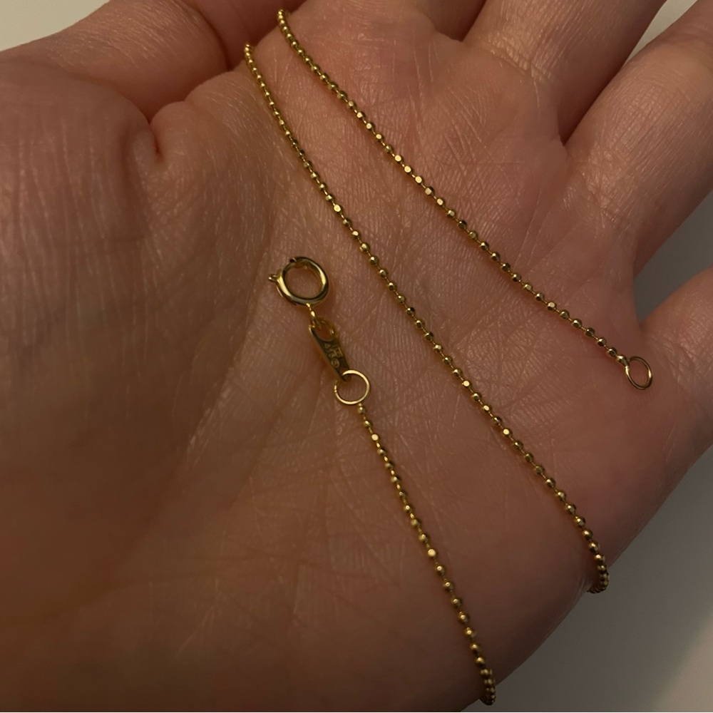 10K Solid Gold Ball Chain 16 inch